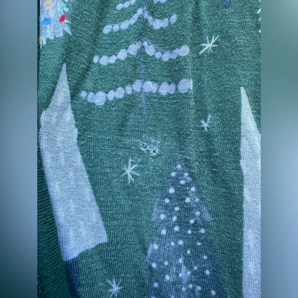 Little Sleepies Green Holiday Tree Print Footless Pajamas